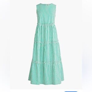 J. Crew Factory Aqua Striped Midi Dress